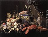 Jan Davidsz De Heem Famous Paintings - Still-Life with Fruit and Lobster